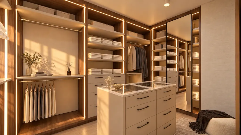 Closet sob medida com ilha central